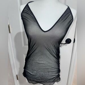 NEW WT Seduction By Frederick’s Of Hollywood Sexy Black Sheer Lingerie Halter